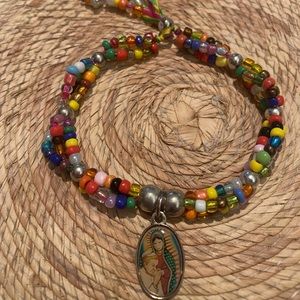 Beaded Mexican Virgen de Guadalupe Bracelet